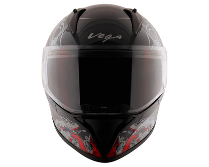 Vega Bolt Octopus Full Face Helmet Black Red