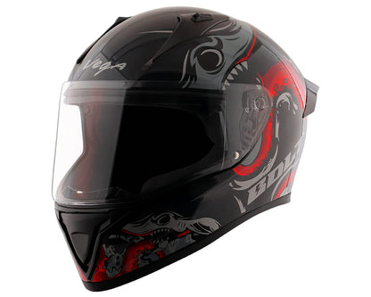 Vega Bolt Octopus Full Face Helmet Black Red