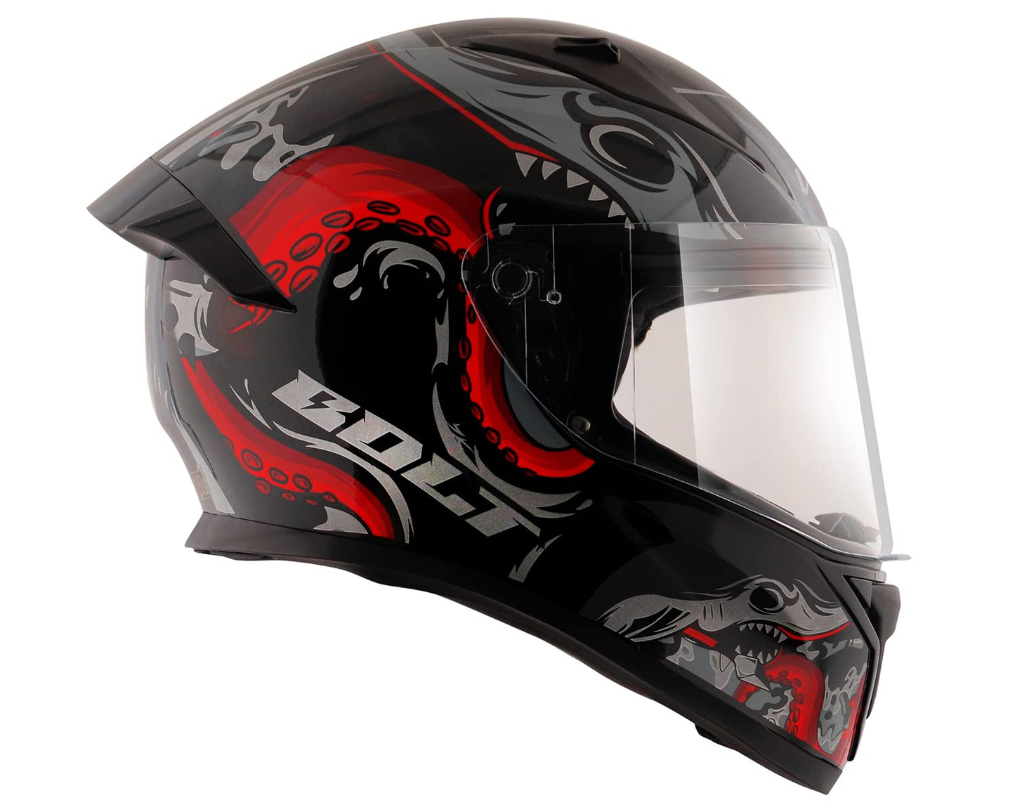 Vega Bolt Octopus Full Face Helmet Black Red