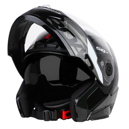 Steelbird SBA-7 Dual Visor Flip UP Decor Helmet