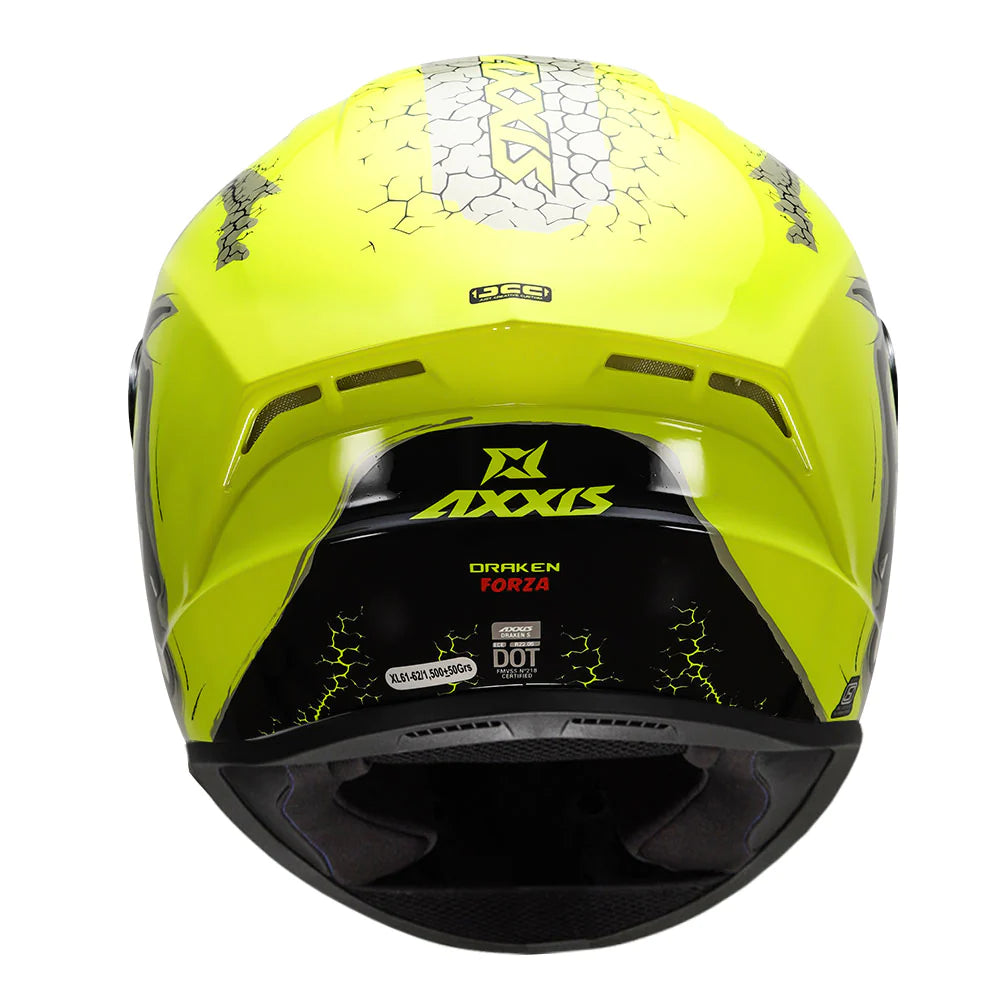 Axxis Helmet- Draken Froza- Flurocent Yellow