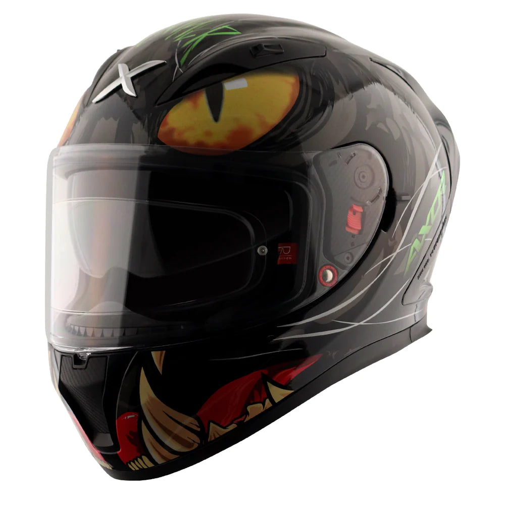 AXOR Street Panther Glossy Black Grey Helmet