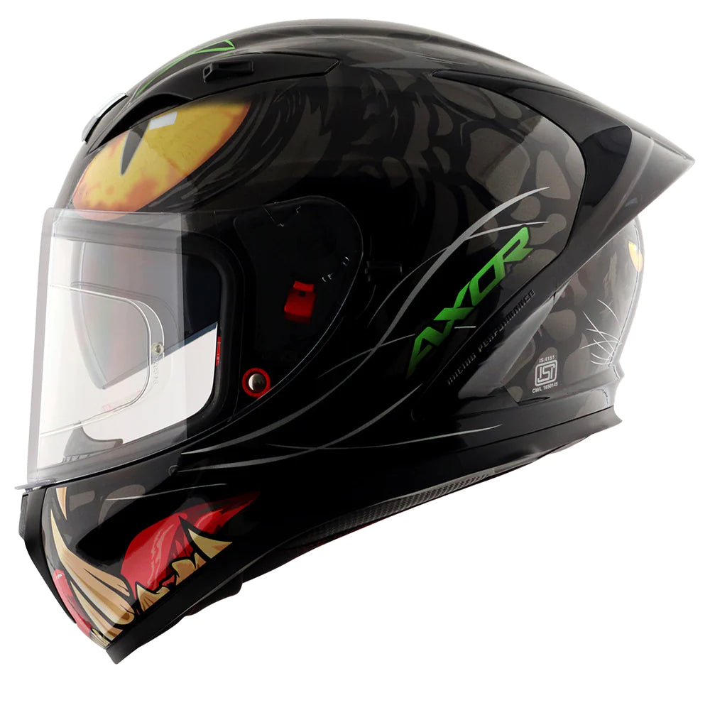 AXOR Street Panther Glossy Black Grey Helmet