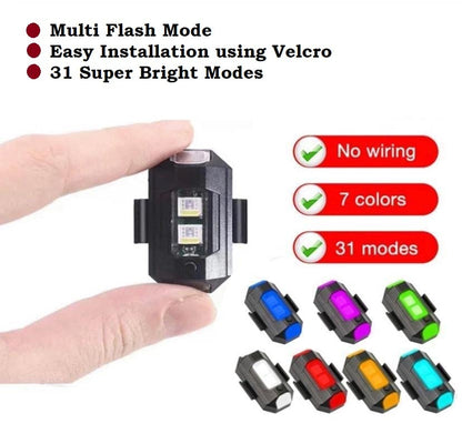 Airplane Light (7 Colors)  Blinker LED Strobe Light for Bike