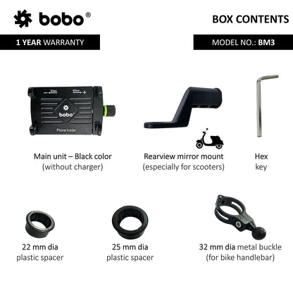 BOBO BM3 Aluminium Waterproof Bike/Motorcycle/Scooter