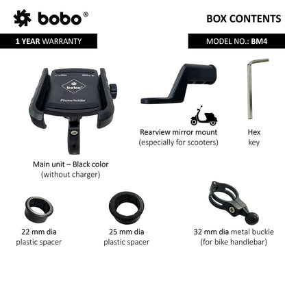 BOBO BM4 Jaw-Grip Mobile Holder for Bikes/Scooters