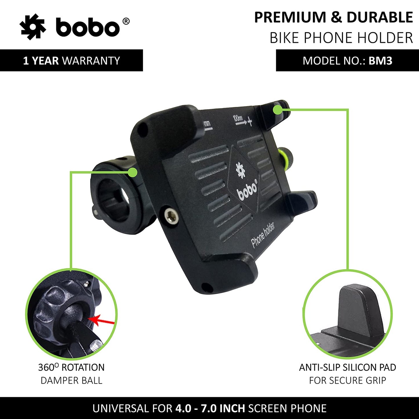 BOBO BM3 Aluminium Waterproof Bike/Motorcycle/Scooter