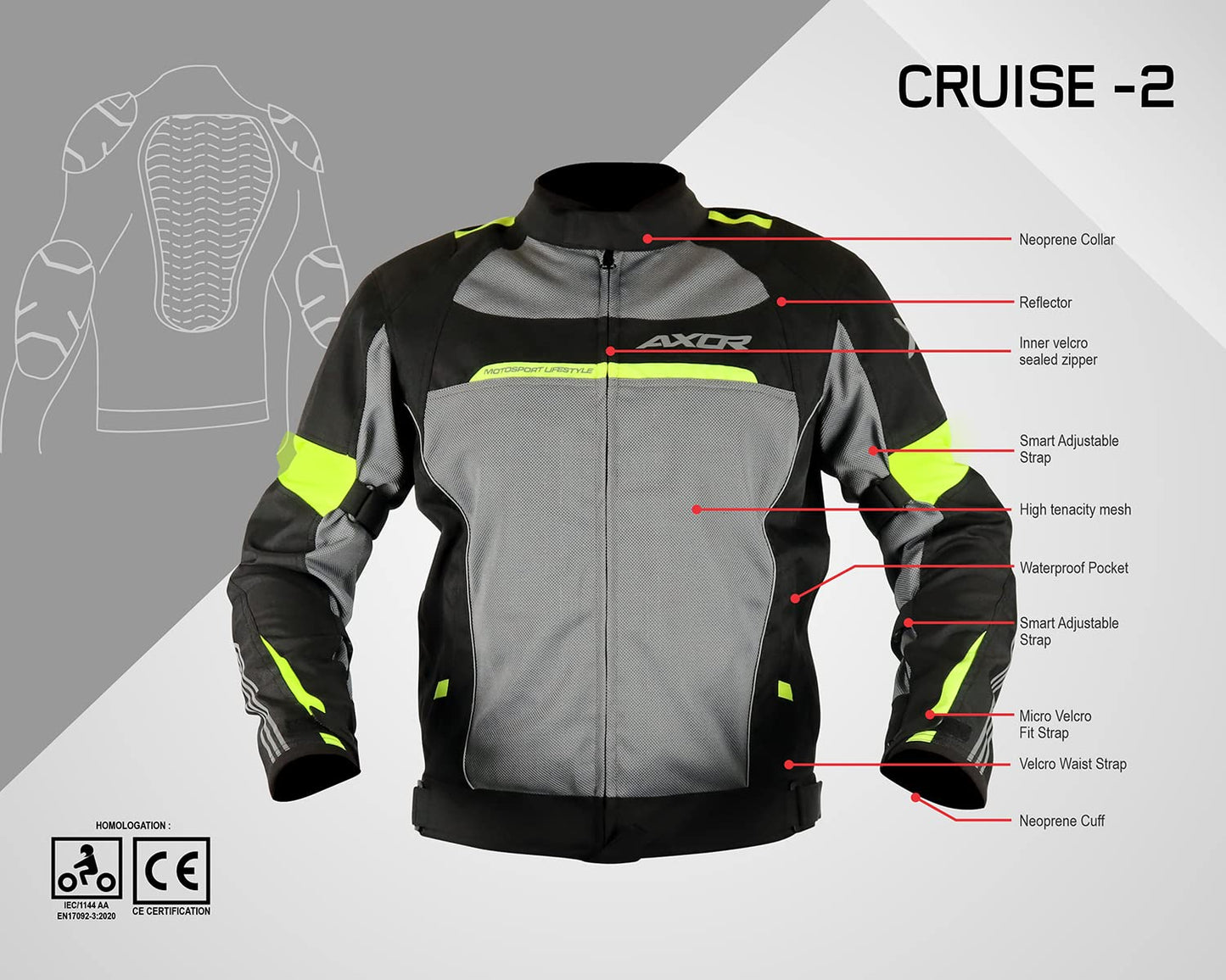 Axor Cruise 2 Riding Jacket (Black Neon)