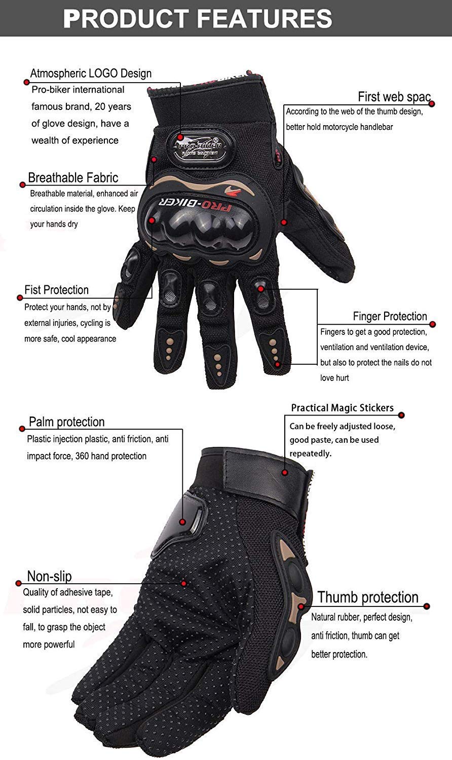 Probiker Full Racing Biking Driving Motorcycle Gloves