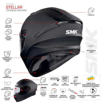 SMK Stellar Graffiti Helmet (Glossy Black)