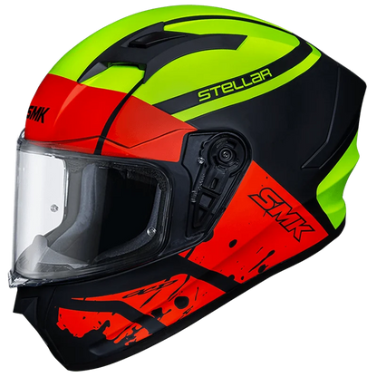 SMK Stellar Squad Helmet (Neon-Red Matt)