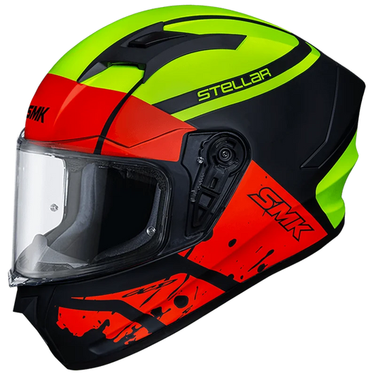 SMK Stellar Squad Helmet (Neon-Red Matt)