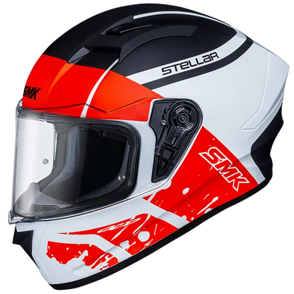 SMK Stellar Squad Helmet-(White-Red matt)